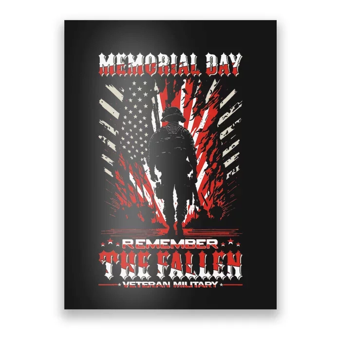 Vintage Memorial Day Remember The Fallen Veteran Military Poster