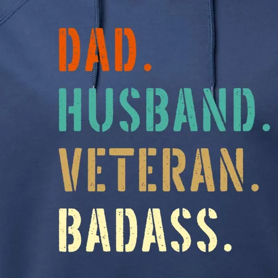 Veteran Military Dad Gifts From Daughter Son Wife Performance Fleece Hoodie