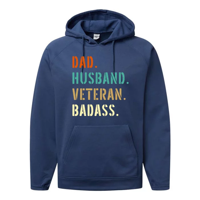 Veteran Military Dad Gifts From Daughter Son Wife Performance Fleece Hoodie