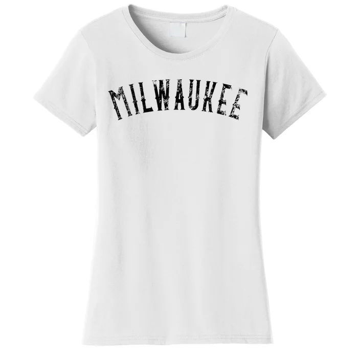 Vintage Milwaukee Distressed Black Text Apparel Women's T-Shirt