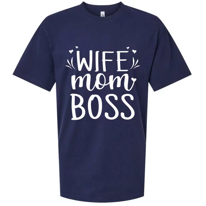 Vintage Mother's Day Funny Wife Mom Boss Lady Gift Sueded Cloud Jersey T-Shirt