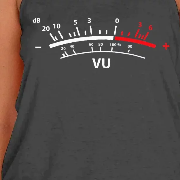 VU Meter dB DJ Women's Knotted Racerback Tank