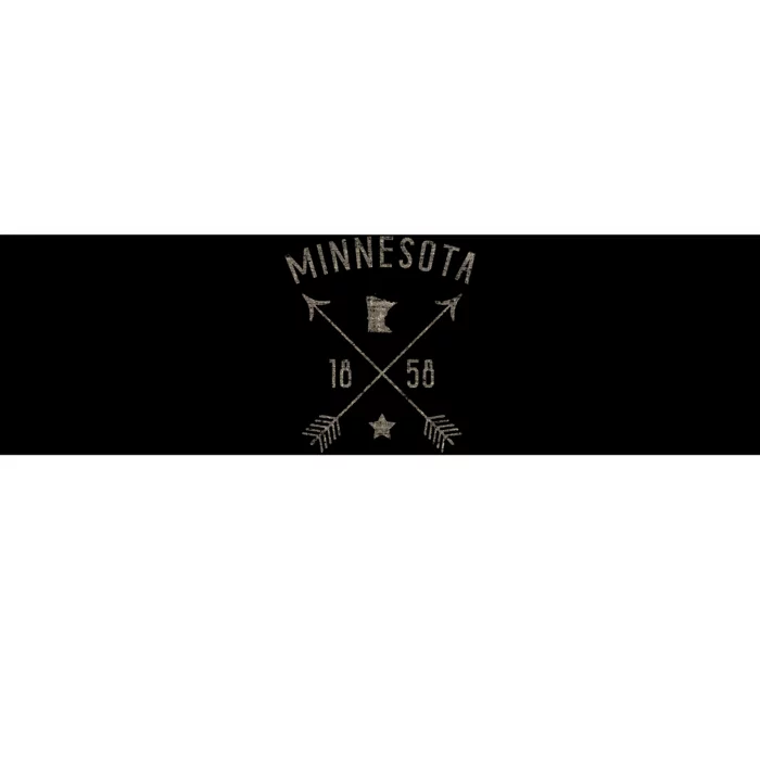 Vintage Minnesota Distressed Home State Map Boho Arrows Bumper Sticker