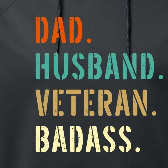 Veteran Military Dad Gifts From Daughter Son Wife Performance Fleece Hoodie