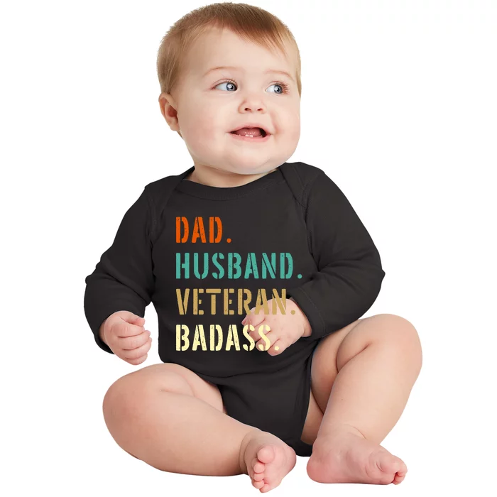 Veteran Military Dad Gifts From Daughter Son Wife Baby Long Sleeve Bodysuit