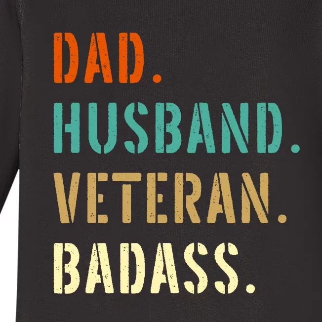 Veteran Military Dad Gifts From Daughter Son Wife Baby Long Sleeve Bodysuit