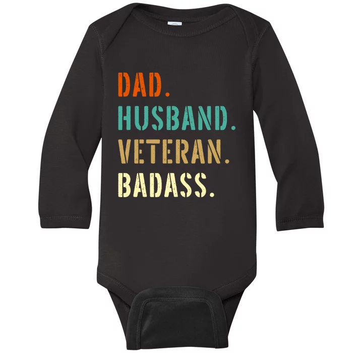 Veteran Military Dad Gifts From Daughter Son Wife Baby Long Sleeve Bodysuit