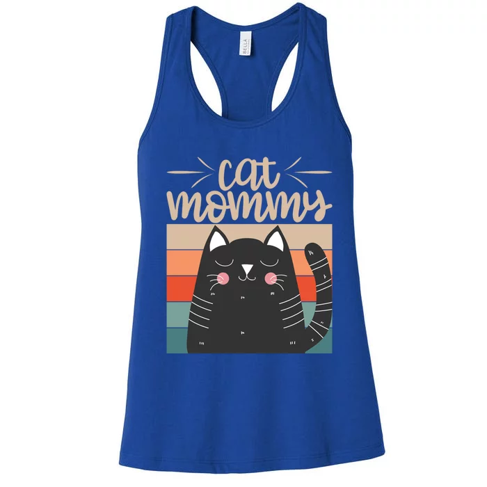 Vintage Mothers Day Great Gift Ll Cat Mama Cat Lovers Cool Gift Women's Racerback Tank