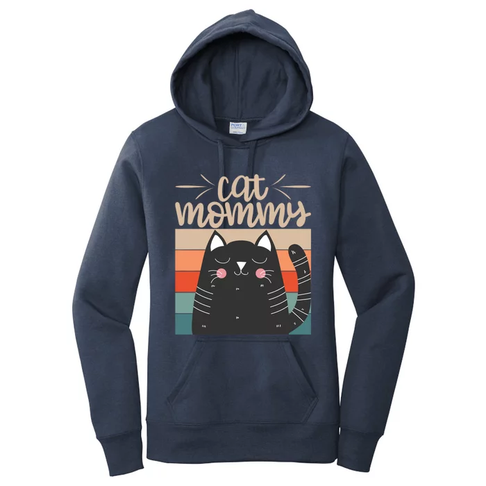 Vintage Mothers Day Great Gift Ll Cat Mama Cat Lovers Cool Gift Women's Pullover Hoodie