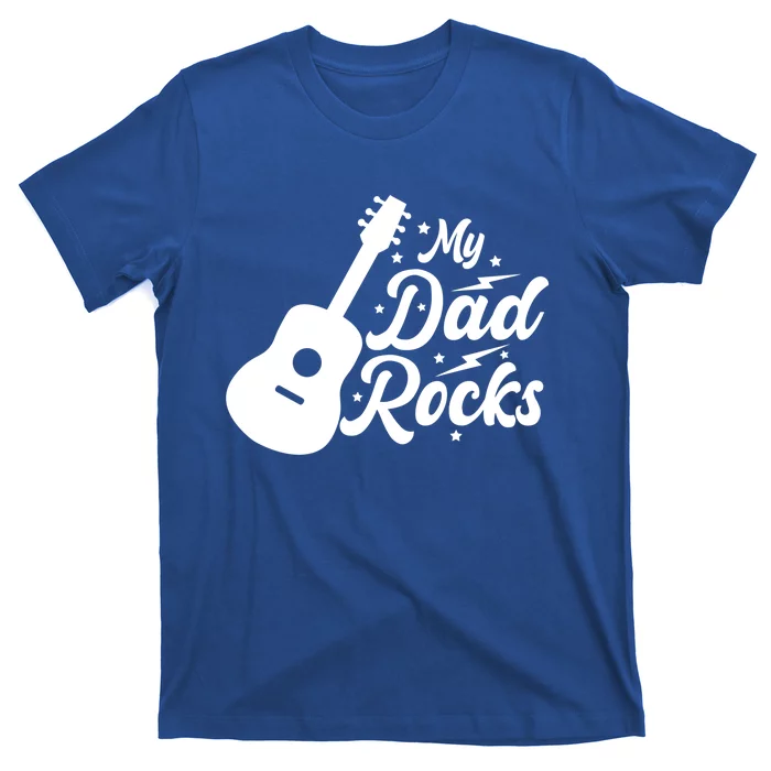 Vintage My Dad Rocks Guitar Daddy Gift Funny Fathers Day Great Gift T-Shirt