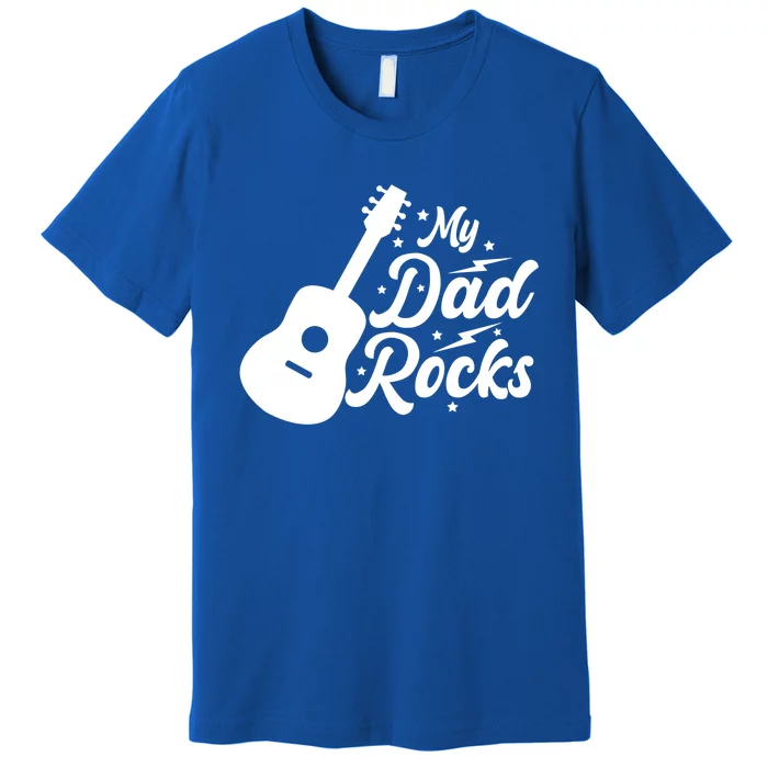 Vintage My Dad Rocks Guitar Daddy Gift Funny Fathers Day Great Gift Premium T-Shirt