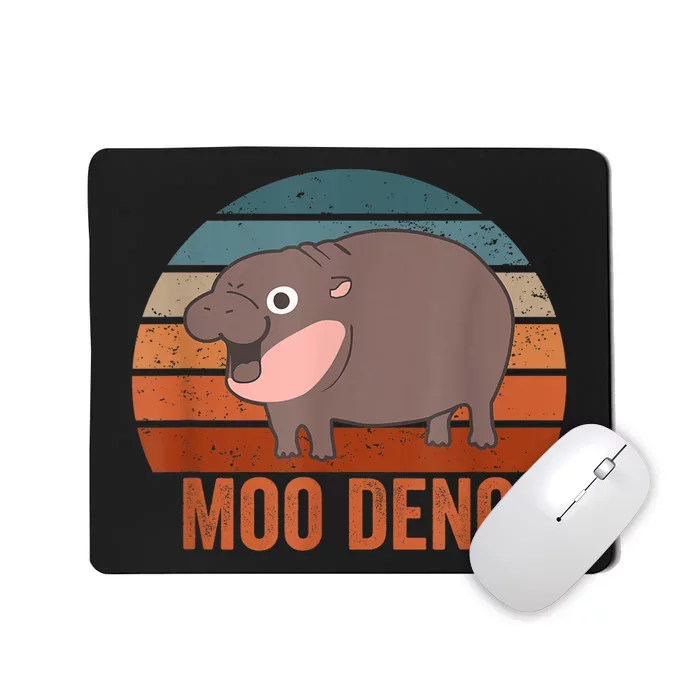 Vintage Moo Deng Baby Hippo Funny Zoo Baby Hippo Gift Mousepad