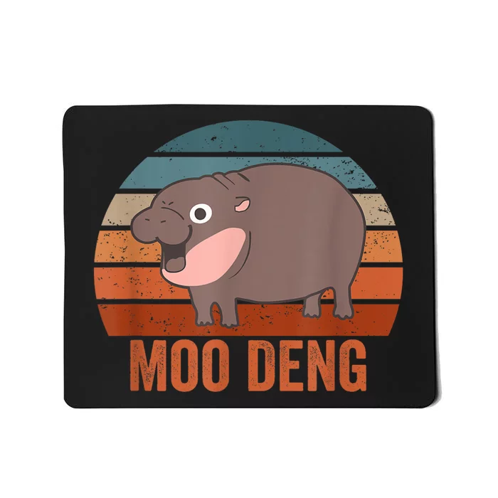 Vintage Moo Deng Baby Hippo Funny Zoo Baby Hippo Gift Mousepad