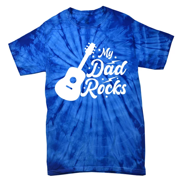 Vintage My Dad Rocks Guitar Daddy Gift Funny Fathers Day Meaningful Gift Tie-Dye T-Shirt