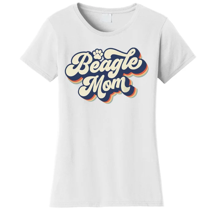 Vintage Mothers Day Gift Dog Lovers Groovy Beagle Mom Women's T-Shirt