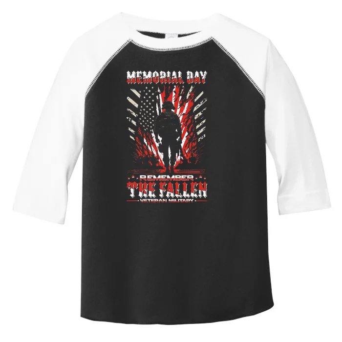 Vintage Memorial Day Remember The Fallen Veteran Military Toddler Fine Jersey T-Shirt