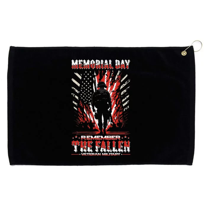 Vintage Memorial Day Remember The Fallen Veteran Military Grommeted Golf Towel