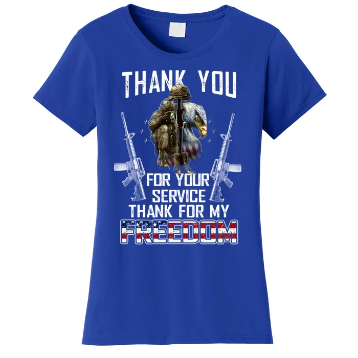 Veterans Memorial Day Thank You For Your Service Funny Gift Women's T-Shirt