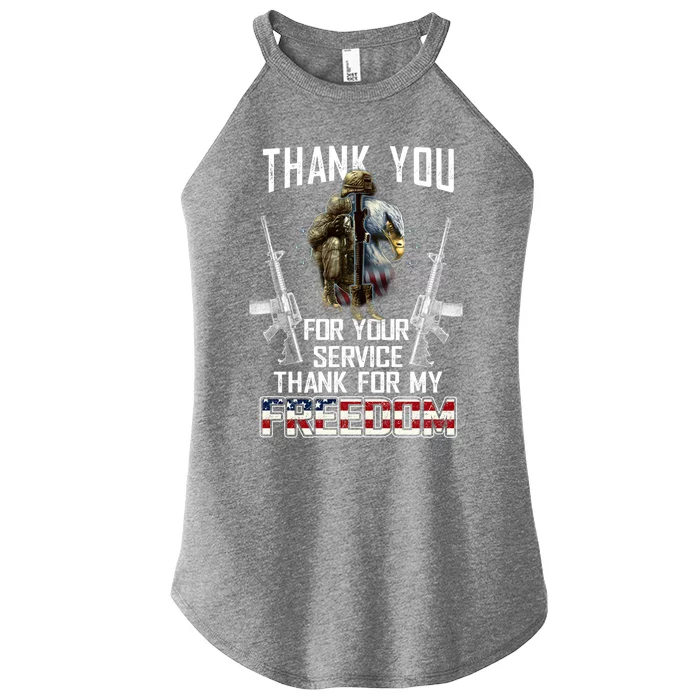 Veterans Memorial Day Thank You For Your Service Funny Gift Women’s Perfect Tri Rocker Tank