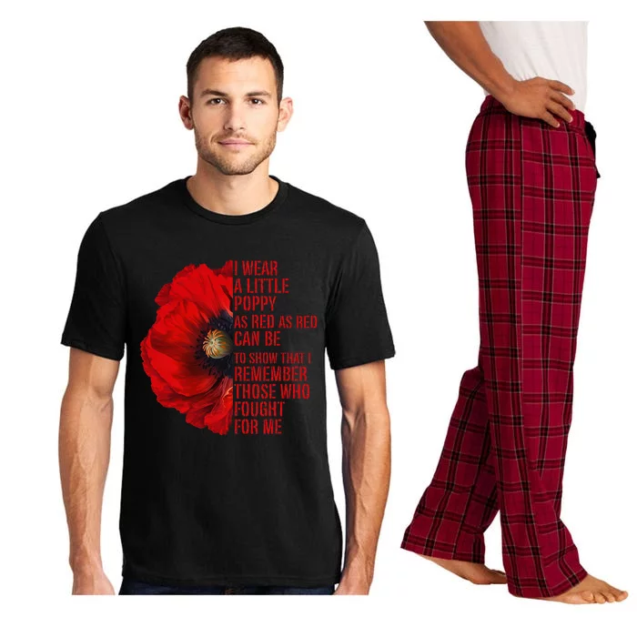 Veterans Memorial Day We Never Forget Red Poppy Flower Usa Pajama Set