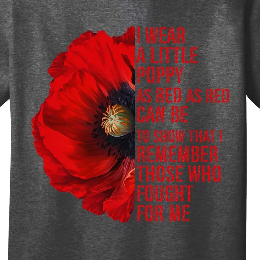 Veterans Memorial Day We Never Forget Red Poppy Flower Usa T-Shirt