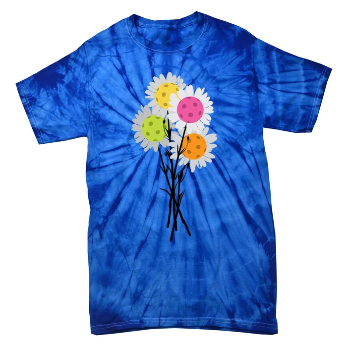 ValentineS MotherS Day Pickleball Flower Bouquet Pretty Gift Tie-Dye T-Shirt