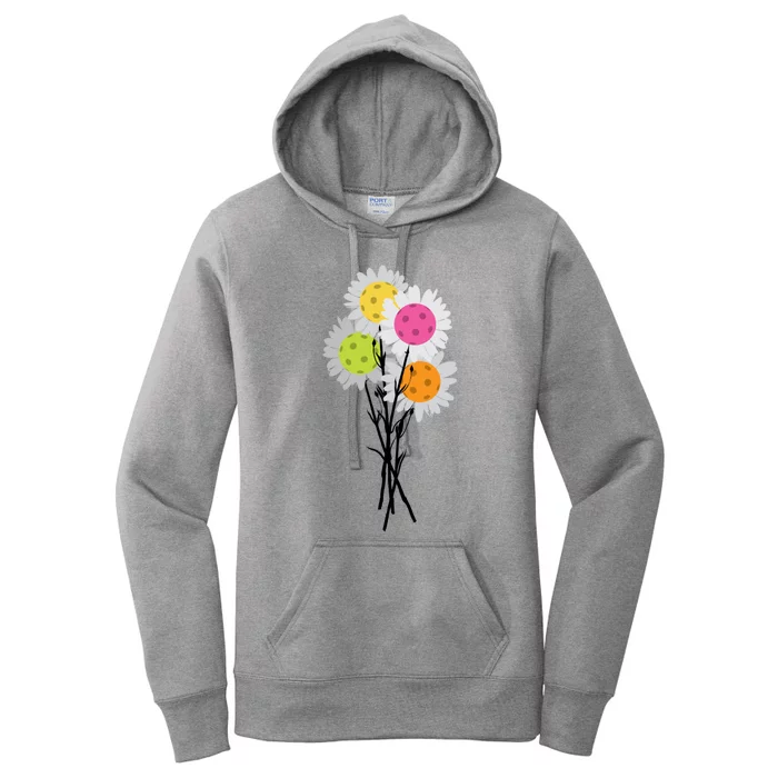 ValentineS MotherS Day Pickleball Flower Bouquet Pretty Gift Women's Pullover Hoodie