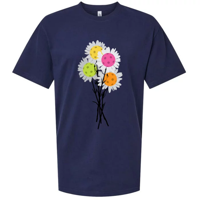 ValentineS MotherS Day Pickleball Flower Bouquet Pretty Gift Sueded Cloud Jersey T-Shirt