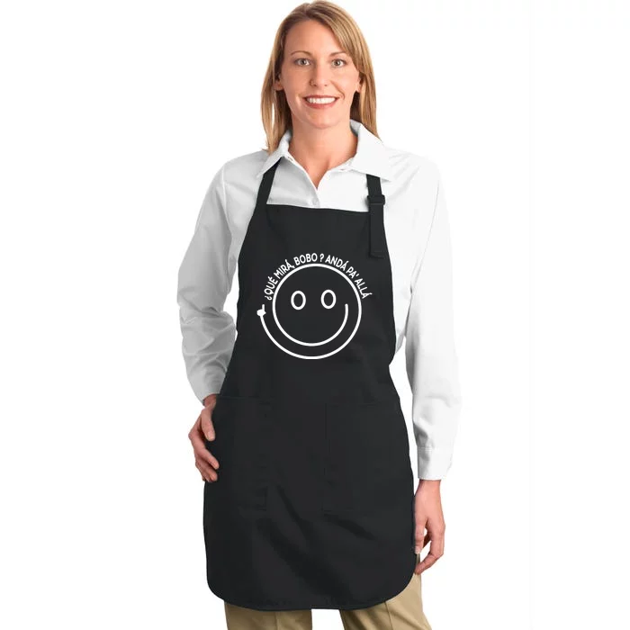 Viral Meme Design Qué Miras Bobo Qué Mira Bobo Full-Length Apron With Pocket