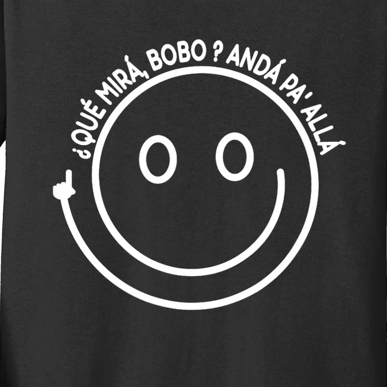 Viral Meme Design Qué Miras Bobo Qué Mira Bobo Kids Long Sleeve Shirt