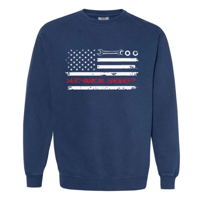 Vintage Mechanical Engineer American Flag Engineering Garment-Dyed Sweatshirt