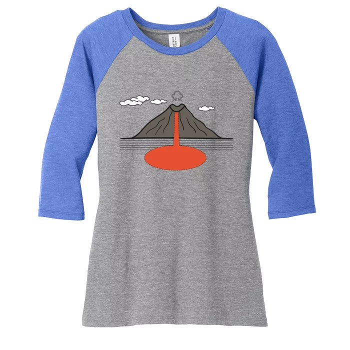 Volcano Magma Earth Crust Funny Gift Women's Tri-Blend 3/4-Sleeve Raglan Shirt