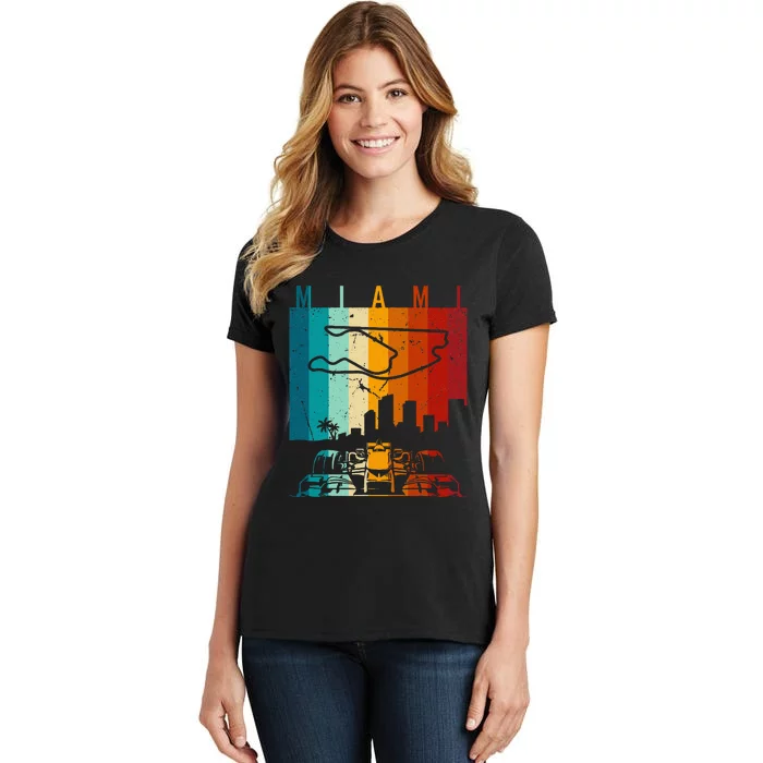 Vintage Miami Formula Racing Track Circuit Fan Women's T-Shirt