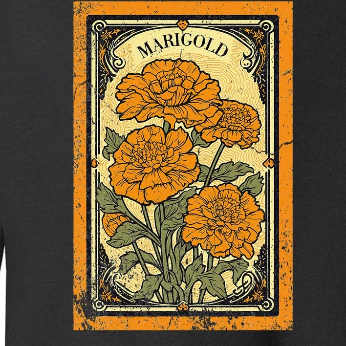 Vintage Marigold Flowers Tarot Card Toddler Sweatshirt