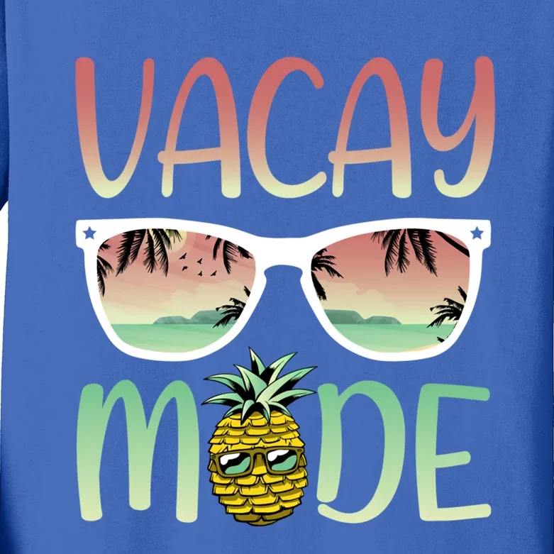 Vacay Mode Funny Ananas With Sunglasses In Vacay Mode Gift Kids Long Sleeve Shirt