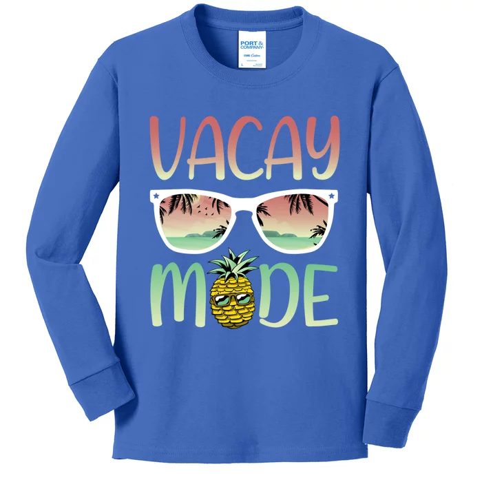 Vacay Mode Funny Ananas With Sunglasses In Vacay Mode Gift Kids Long Sleeve Shirt