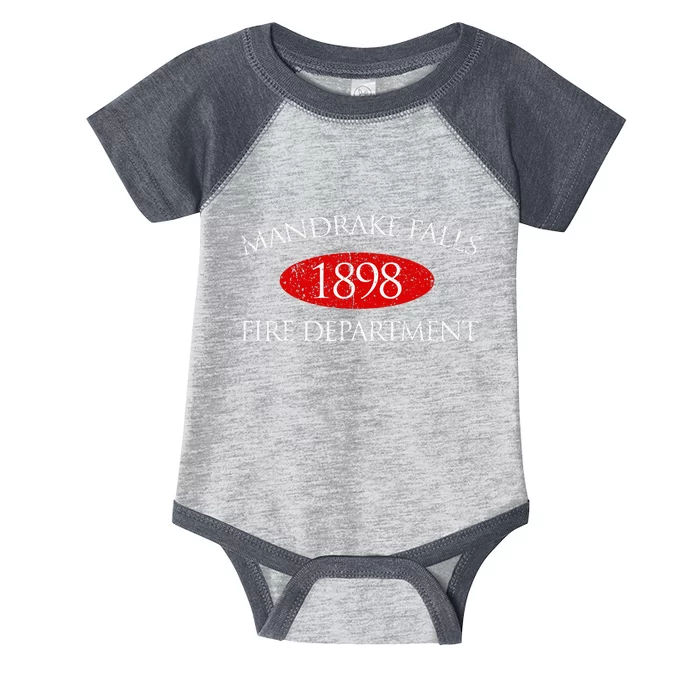 Vintage Mandrake Falls Fire Department Infant Baby Jersey Bodysuit