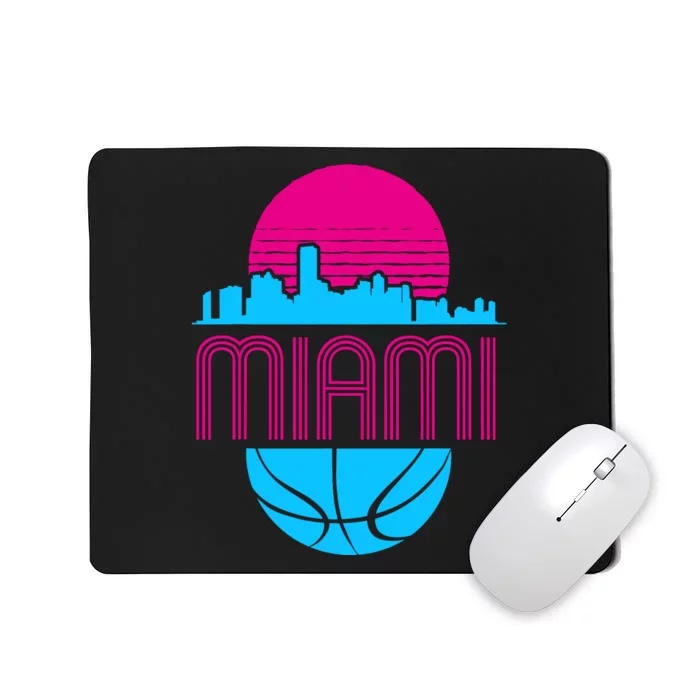 Vintage Miami Florida Cityscape Retro Basketball Mousepad