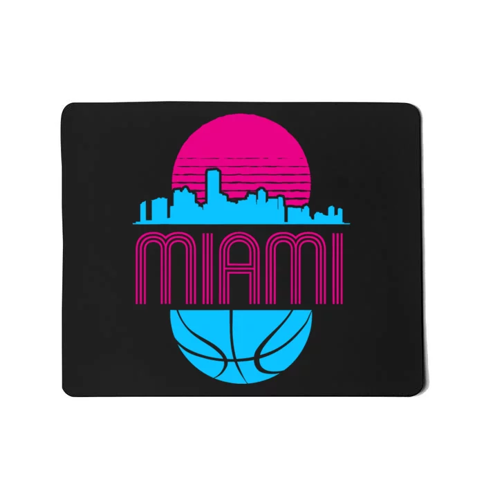 Vintage Miami Florida Cityscape Retro Basketball Mousepad