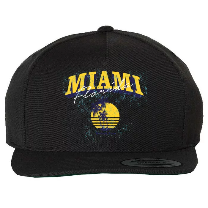 Vintage Miami Florida Beach Fun Wool Snapback Cap