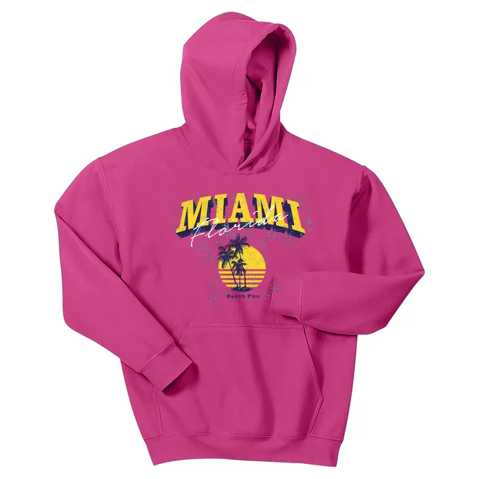 Vintage Miami Florida Beach Fun Kids Hoodie