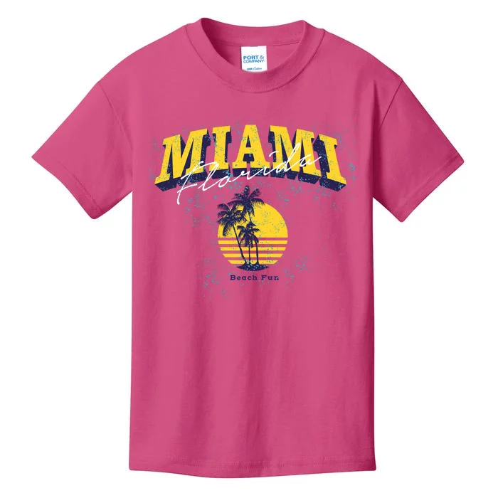 Vintage Miami Florida Beach Fun Kids T-Shirt