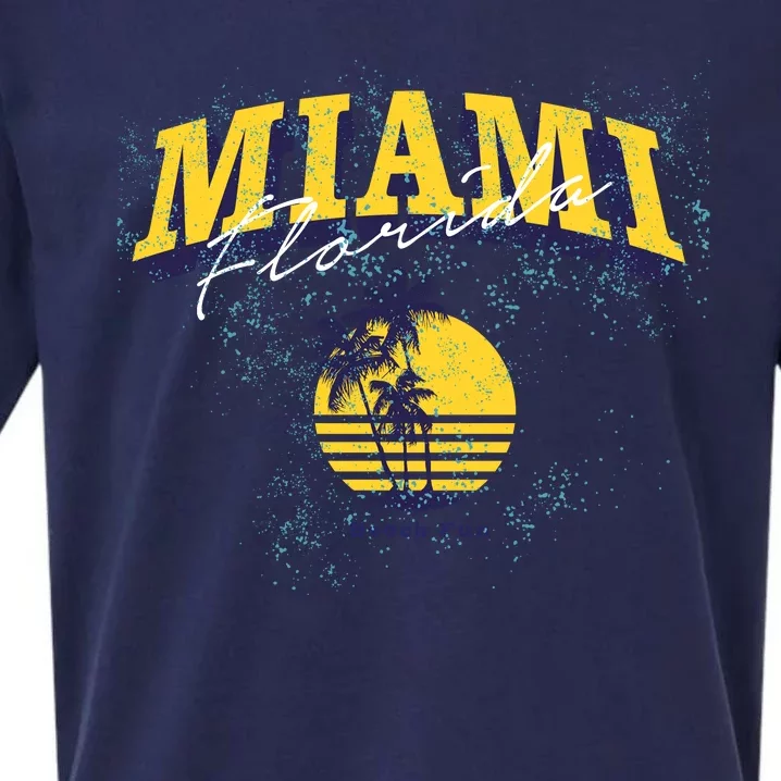 Vintage Miami Florida Beach Fun Sueded Cloud Jersey T-Shirt