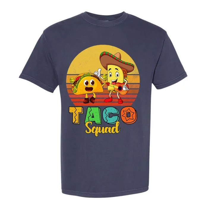 Vintage Mexican Food Cinco De Mayo Let's Fiesta Taco Squad Garment-Dyed Heavyweight T-Shirt