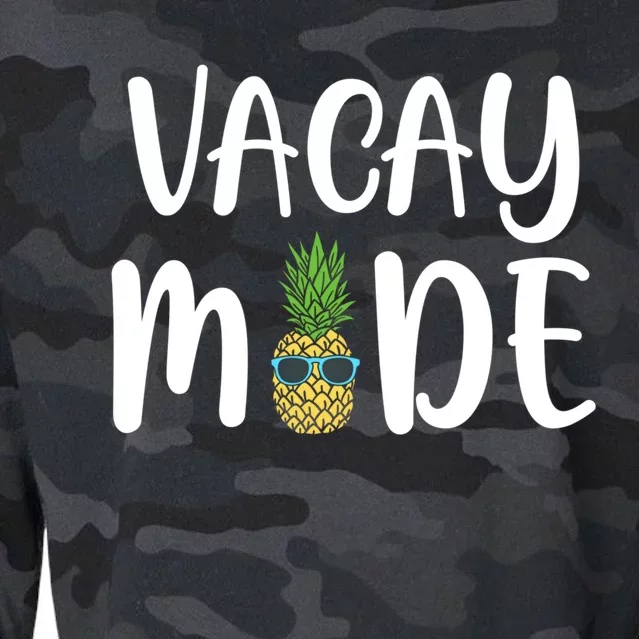 Vacay Mode Funny Cute Gift Cropped Pullover Crew