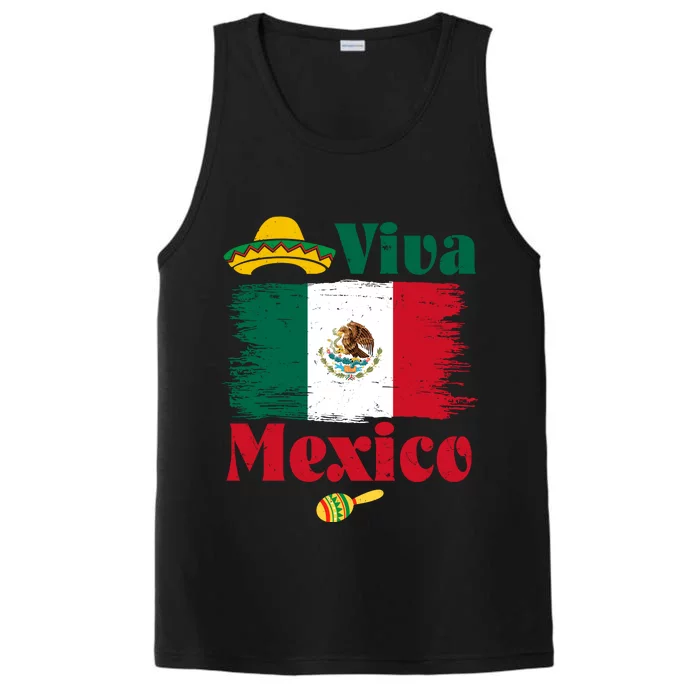 Viva Mexico Flag Mexican Independence Day Performance Tank