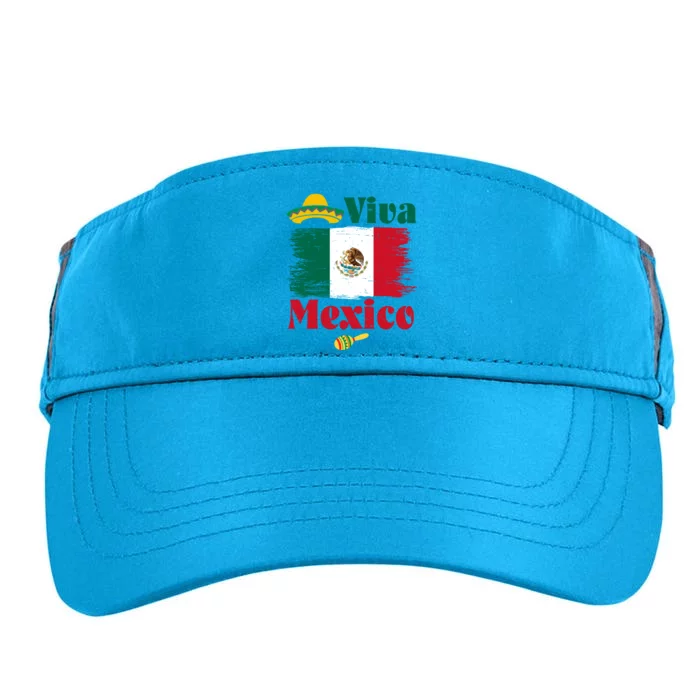 Viva Mexico Flag Mexican Independence Day Adult Drive Performance Visor