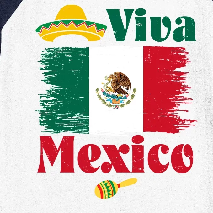 Viva Mexico Flag Mexican Independence Day Baseball Sleeve Shirt