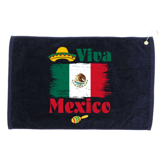 Viva Mexico Flag Mexican Independence Day Grommeted Golf Towel