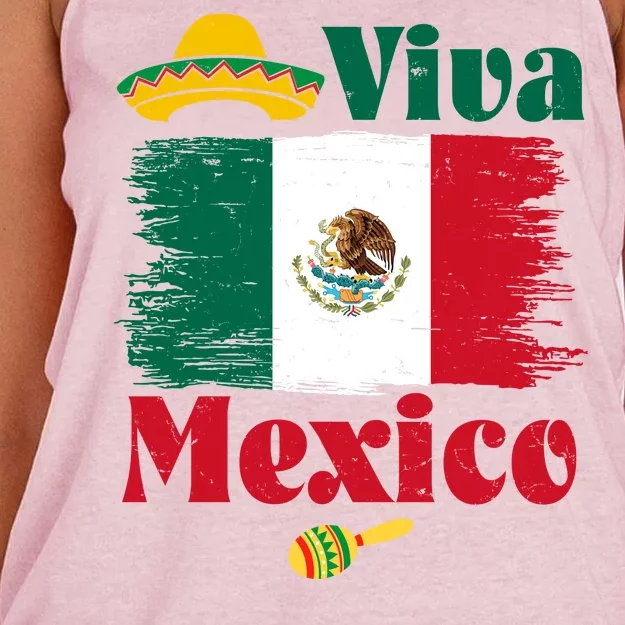 Viva Mexico Flag Mexican Independence Day Women's Knotted Racerback Tank